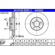 ATE | Bremsscheibe | 24.0125-0203.1