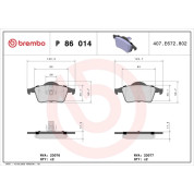 Brembo | Bremsbelagsatz, Scheibenbremse | P 86 014