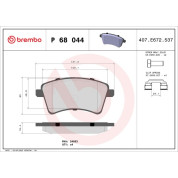 Brembo | Bremsbelagsatz, Scheibenbremse | P 68 044