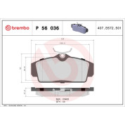 Brembo | Bremsbelagsatz, Scheibenbremse | P 56 036