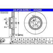 ATE | Bremsscheibe | 24.0124-0259.1