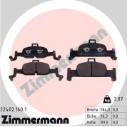 Zimmermann | Bremsbelagsatz, Scheibenbremse | 22402.160.1