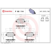 Brembo | Bremsbelagsatz, Scheibenbremse | P 83 114