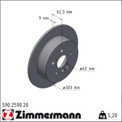 Zimmermann | Bremsscheibe | 590.2590.20