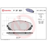 Brembo | Bremsbelagsatz, Scheibenbremse | P 37 021