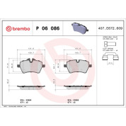 Brembo | Bremsbelagsatz, Scheibenbremse | P 06 086