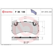 Brembo | Bremsbelagsatz, Scheibenbremse | P 85 136