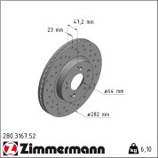 Zimmermann | Bremsscheibe | 280.3167.52