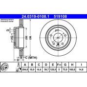 ATE | Bremsscheibe | 24.0319-0108.1