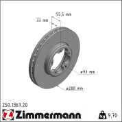 Zimmermann | Bremsscheibe | 250.1367.20