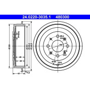 ATE | Bremstrommel | 24.0220-3035.1