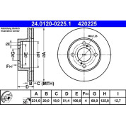 ATE | Bremsscheibe | 24.0120-0225.1