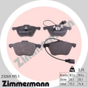 Zimmermann | Bremsbelagsatz, Scheibenbremse | 23269.195.1