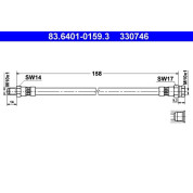 ATE | Bremsschlauch | 83.6401-0159.3