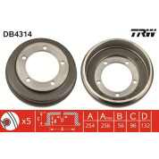 TRW | Bremstrommel | DB4314