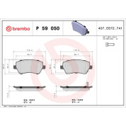 Brembo | Bremsbelagsatz, Scheibenbremse | P 59 050