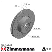 Zimmermann | Bremsscheibe | 150.3403.52