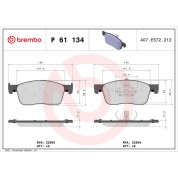 Brembo | Bremsbelagsatz, Scheibenbremse | P 61 134