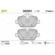 Valeo | Bremsbelagsatz, Scheibenbremse | 302051