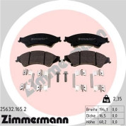 Zimmermann | Bremsbelagsatz, Scheibenbremse | 25632.165.2