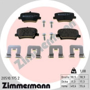 Zimmermann | Bremsbelagsatz, Scheibenbremse | 20510.175.2