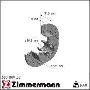 Zimmermann | Bremsscheibe | 600.1094.52