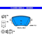 ATE | Bremsbelagsatz, Scheibenbremse | 13.0460-3884.2