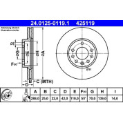 ATE | Bremsscheibe | 24.0125-0119.1