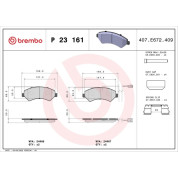 Brembo | Bremsbelagsatz, Scheibenbremse | P 23 161