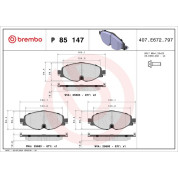 Brembo | Bremsbelagsatz, Scheibenbremse | P 85 147