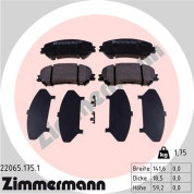 Zimmermann | Bremsbelagsatz, Scheibenbremse | 22065.175.1