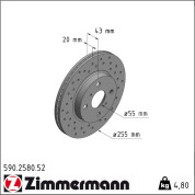 Zimmermann | Bremsscheibe | 590.2580.52