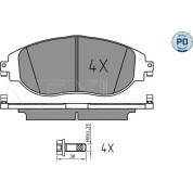 Meyle | Bremsbelagsatz, Scheibenbremse | 025 247 3821/PD