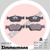 Zimmermann | Bremsbelagsatz, Scheibenbremse | 23287.175.9