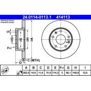 ATE | Bremsscheibe | 24.0114-0113.1