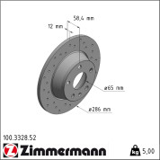 Zimmermann | Bremsscheibe | 100.3328.52