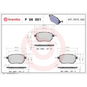 Brembo | Bremsbelagsatz, Scheibenbremse | P 56 051