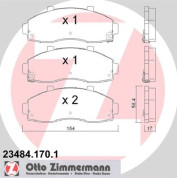 Zimmermann | Bremsbelagsatz, Scheibenbremse | 23484.170.1