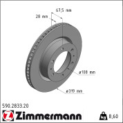 Zimmermann | Bremsscheibe | 590.2833.20