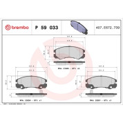 Brembo | Bremsbelagsatz, Scheibenbremse | P 59 033