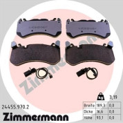 Zimmermann | Bremsbelagsatz, Scheibenbremse | 24455.970.2