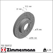 Zimmermann | Bremsscheibe | 150.1269.52