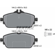 Textar | Bremsbelagsatz, Scheibenbremse | 2203102