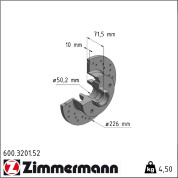 Zimmermann | Bremsscheibe | 600.3201.52