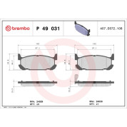 Brembo | Bremsbelagsatz, Scheibenbremse | P 49 031