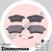 Zimmermann | Bremsbelagsatz, Scheibenbremse | 23881.200.2