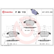 Brembo | Bremsbelagsatz, Scheibenbremse | P 85 113X