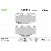 Valeo | Bremsbelagsatz, Scheibenbremse | 302331