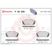 Brembo | Bremsbelagsatz, Scheibenbremse | P 30 039