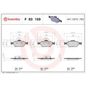 Brembo | Bremsbelagsatz, Scheibenbremse | P 83 159